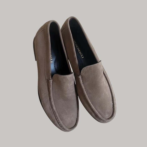 Bruno Magli Other - Bruno Magli Men's Taupe Suede Slip-On Loafers